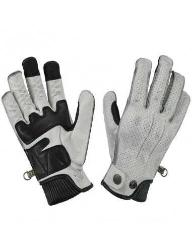 Guantes homologados de piel Oxford blancos para hombre