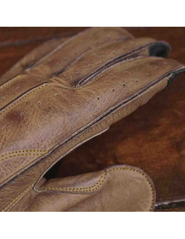 Guantes de cuero Second Skin Lady mostaza de By...