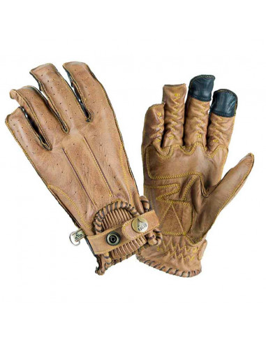 Guantes de cuero Second Skin Lady mostaza de By City