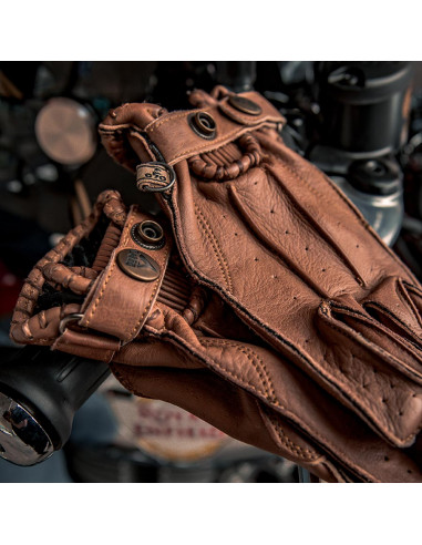 Guantes de cuero Second Skin Mostaza para...