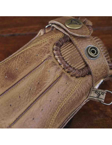 Guantes de cuero Second Skin Mostaza para...