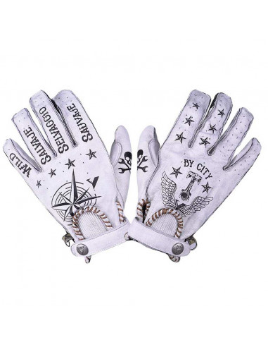 Guantes Second Skin Tattoo II blanco para hombre de By City