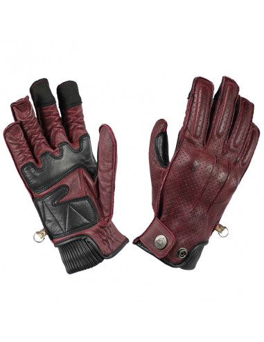 Guantes Oxford Lady de piel en granate de By City