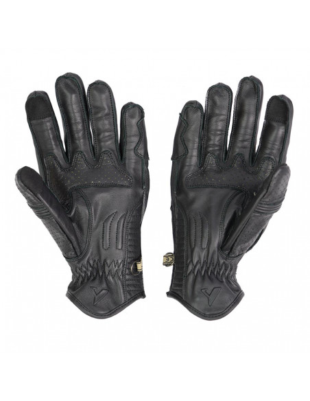 Guantes de piel perforada Amsterdam negros hombre de By City
