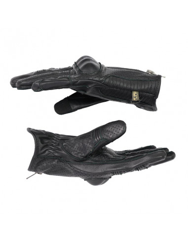 Guantes de piel perforada Amsterdam negros...