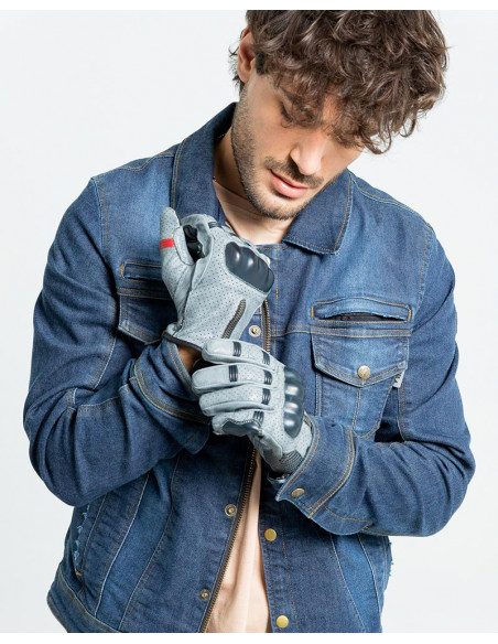 Guantes de Moto Amsterdam Gris de By City
