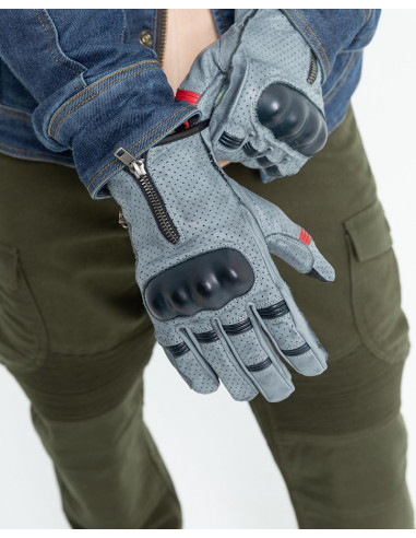 Guantes de Moto Amsterdam Gris de By City