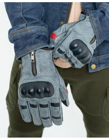Guantes de Moto Amsterdam Gris de By City
