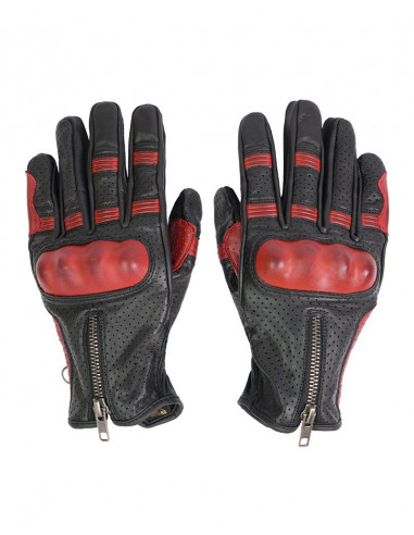 Guantes de Moto Amsterdam Rojo y Negro de By City