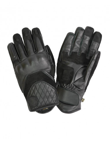 Guantes de piel Cafe III negros de By City