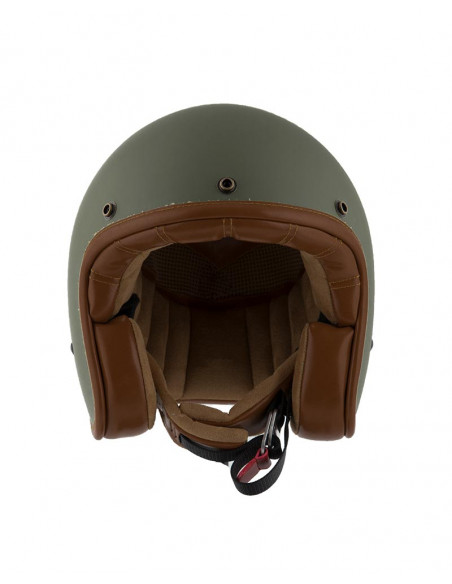 Casco Jet abierto Two Strokes en Verde mate