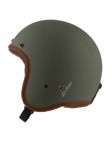 Casco Jet abierto Two Strokes en Verde mate