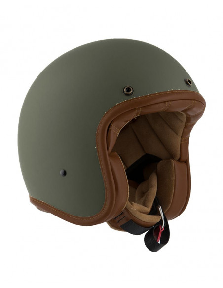 Casco Jet abierto Two Strokes en Verde mate